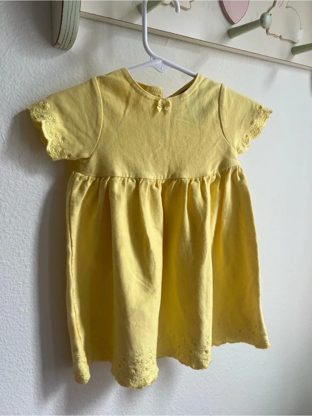 The Children's Place Yellow Short-Sleeve Baby Dress with Bow